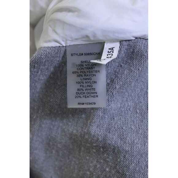 Anorak Womens Colorblock Short Sleeved Hooded Puffer Vest White Gray Size S - Picture 5 of 6